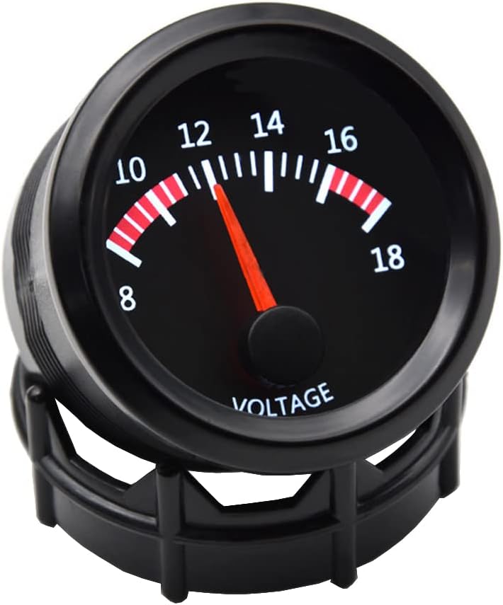 E Support Universal Car 52mm Pointer Volt Voltage Gauge Meter Kit White LED Light Pointer Indicator Dail Display Electronic - Image 4